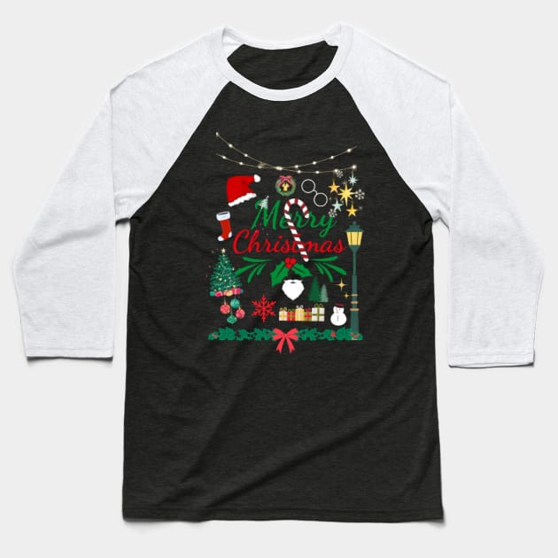 Merry Christmas decorations Baseball T-Shirt by Aassu Anil